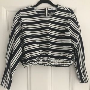 ZARA Navy and White Stripe Shirt